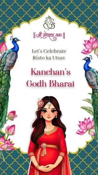 Godh Bharai invitation card