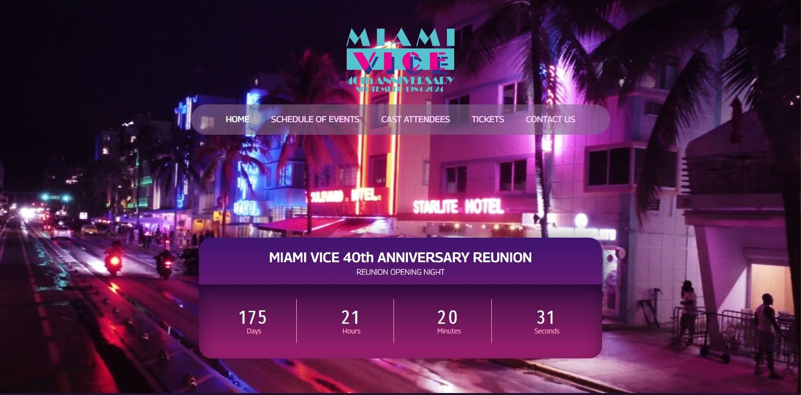 Miami vice 40 anniversary ticket