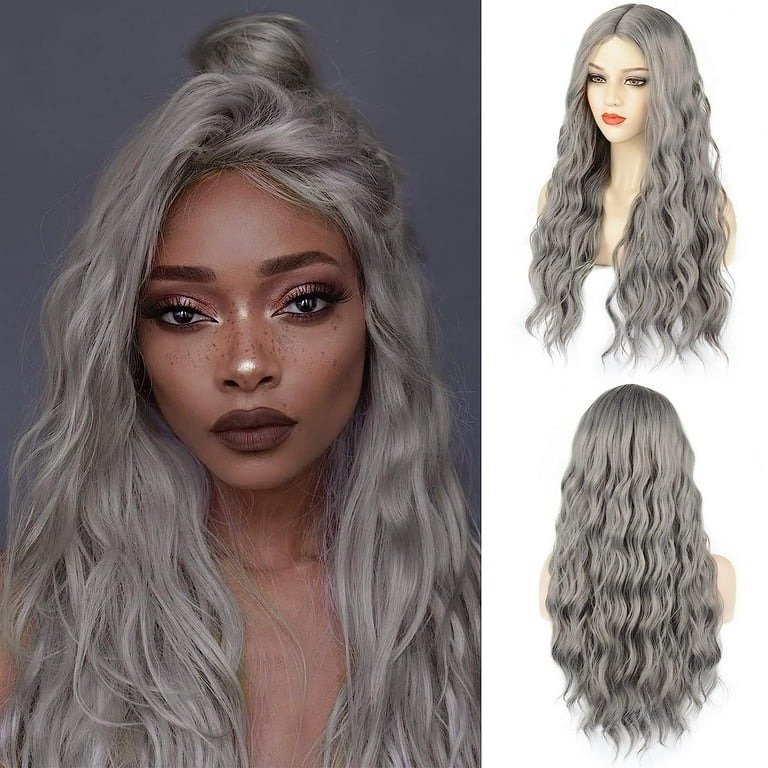 Long gray wigs for women