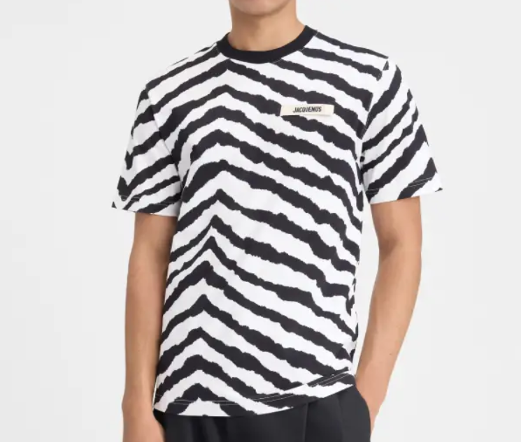 Jacquemus Gros Grain T Shirt Zèbre Noir et Blanc